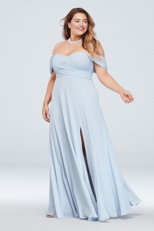 Shoulder Pleated Bodice Plus Size Gown ...